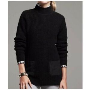 Banana Republic Mock Neck Sweater w/ Suede Pockets
